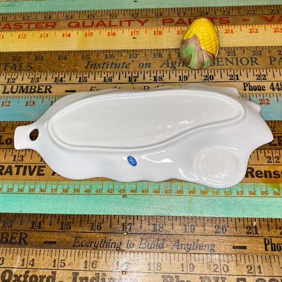 VINTAGE Norleans Individual Corn Cob Dish Server plate salt shaker Japan 2 Set - Picture 7 of 9